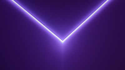 Purple light, Geometric, Glowing lines, Minimalist, 5K