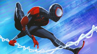 Miles Morales, Spider-Man: Into the Spider-Verse, Digital Art, Spiderman