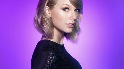 Taylor Swift, Portrait, Purple background, 5K