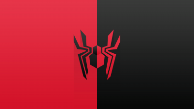 Spider-Man, Logo, Red background, 5K, 8K