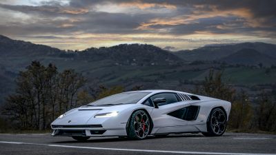 Lamborghini Countach LPI 800-4, Scenic, 5K, 2022, Sports cars