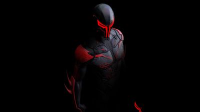 Spider-Man 2099, Marvel Superheroes, Marvel Comics, Concept Art, AMOLED, Black background, 5K, 8K