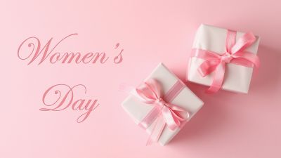 Women's Day, March 8th, Gifts, Gift Boxes, Peach background, 5K
