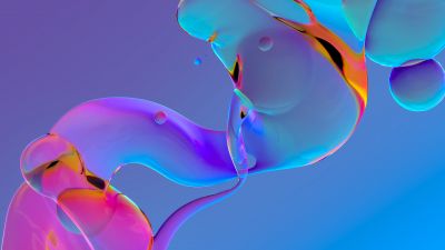 Fluidic, Glossy, Gradient background, Blue background
