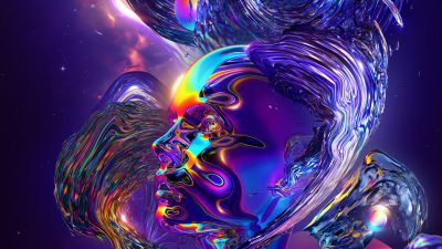 Woman, Dream, Psychedelic, Rainbow, Colorful, Vivid, 3D, Digital Art