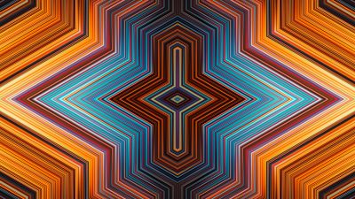 Kaleidoscope, Symmetry, Geometric, Colorful, Lines, 5K