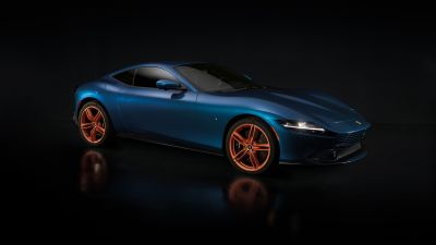 Ferrari Roma, Tailor Made for COOL HUNTING, Black background, 2022, 5K, 8K