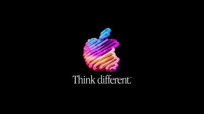 Think different, AMOLED, Apple slogan, Apple logo, Colorful, Black background