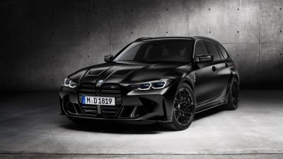 BMW M3 Competition Touring, Black cars, 2022, 5K
