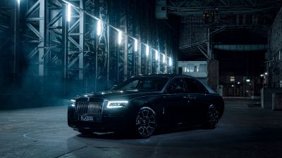 Rolls-Royce Black Badge Ghost, 2022, Night, 5K, 8K