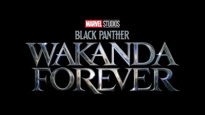 Black Panther: Wakanda Forever, Logo, 2022 Movies, Marvel Comics, Black background, 5K, 8K