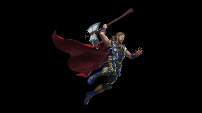 Thor: Love and Thunder, God of Thunder, Stormbreaker, Marvel Superheroes, Black background, 5K
