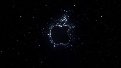 Apple Event 2022, iPhone 14, Apple logo, Dark background, Night sky, 5K, Dark aesthetic