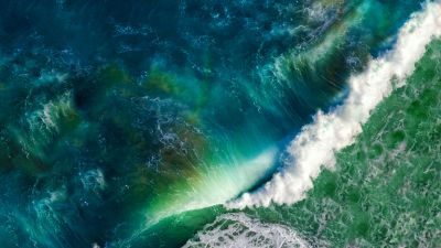 Waves, Aerial view, Ocean Waves, macOS, Stock, 5K