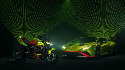 Lamborghini Huracán STO, Ducati Streetfighter V4 Lamborghini, Sports bikes, 2022, 5K, 8K