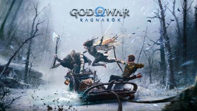 God of War Ragnarök, Key Art, Kratos, Freya, Atreus, 2022 Games, PlayStation 4, PlayStation 5