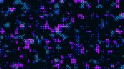 Abstract background, Grid, Neon circles, Purple background, Dark background