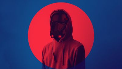 Gas mask, Dope, Hoodie, Blue background