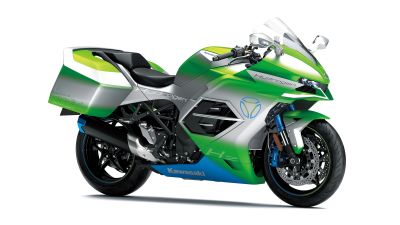 Kawasaki Hydrogen Motorcycle, Concept bikes, 2023, White background, 5K