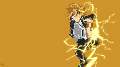 Denki Kaminari, Stun Gun Hero, My Hero Academia, Yellow background