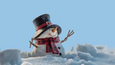 Snow covered, Snowman, Winter