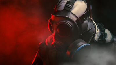 Counter-Strike: Global Offensive, CS GO, Gas mask, Dark background, 3D Render, Dark aesthetic