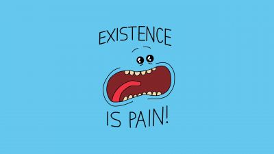 Mr. Meeseeks, Existence is Pain, Rick and Morty, Blue background, 5K