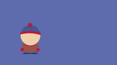 Stan Marsh, South Park, Minimalist, Blue background, 5K, 8K, Faceless, Simple