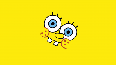 SpongeBob SquarePants, Yellow background, Minimalist, 5K