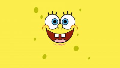 SpongeBob smiley face, Yellow background, Aesthetic Spongebob, Simple