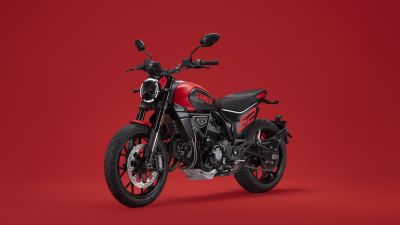 Ducati Scrambler Full Throttle, 2023, Red background