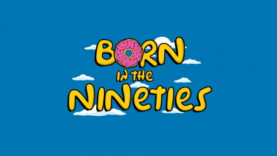 Born in the Nineties, Born in the 90's, Clouds, Blue background, The Simpsons