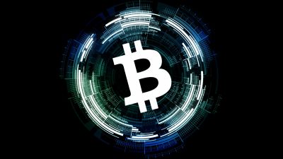 Bitcoin, Cryptocurrency, Black background
