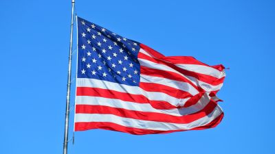 Flag of USA, American flag, Flag of the United States, National flag, 5K, Blue Sky