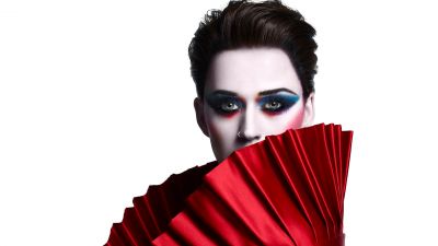 Katy Perry, American singer, White background, 5K, 8K