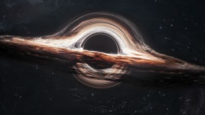 Gargantua black hole, Wormhole, Interstellar, Cosmos, 5K
