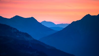 Col de la Madeleine, Mountain pass, Sunset, France, 5K, Scenic