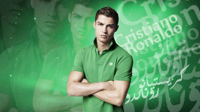 Cristiano Ronaldo, 5K, Green background, Portugal football player, Portuguese soccer player