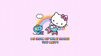 Do What You Love, Do what makes you happy, Motivational quotes, Hello Kitty background, Pink background, Girly backgrounds, Sanrio