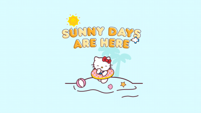 Sunny days are here, Hello Kitty background