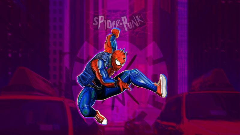 Spider-Punk, Spider-Man: Across the Spider-Verse, Marvel Comics, 2023 Movies, 5K, Wallpaper