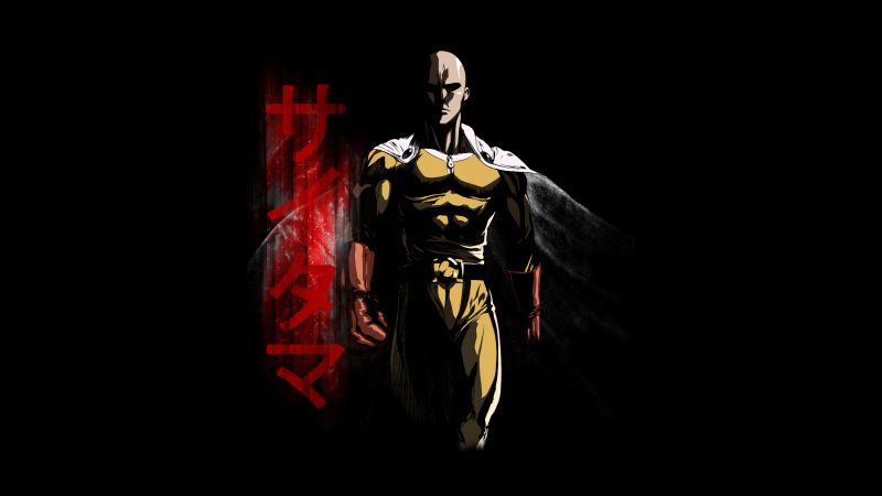 Saitama, One Punch Man, Black background