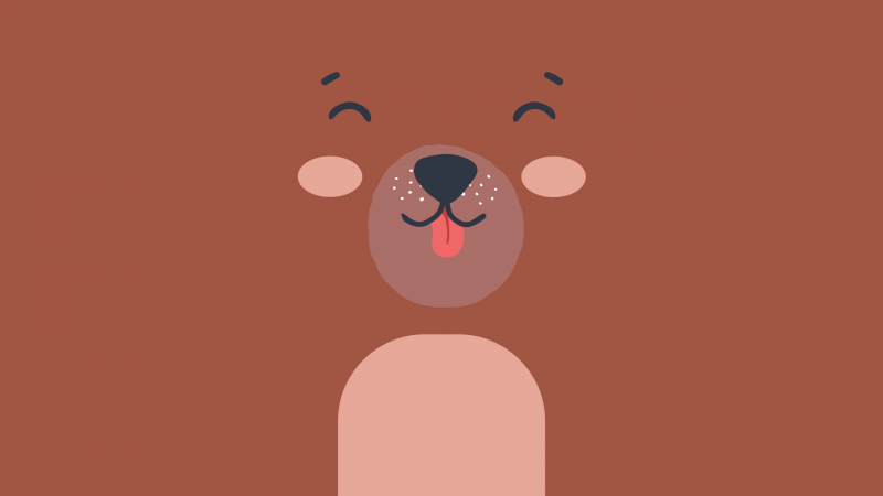 Cute Bear, Brown aesthetic, Cute costume, Smiley bear, Kawaii bear, 5K, Brown background, Cartoon, Minimalist, Wallpaper