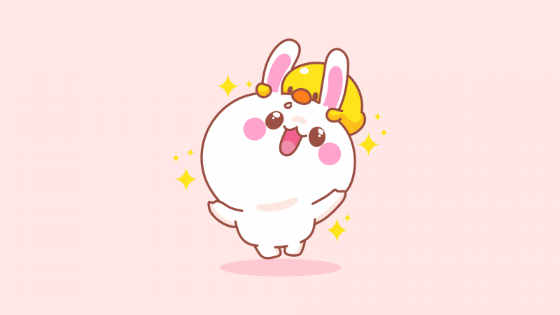 Cute rabbit, Kawaii rabbit, Chicken, Adorable, Happy kawaii, Kawaii cartoon, 5K, 8K, Wallpaper