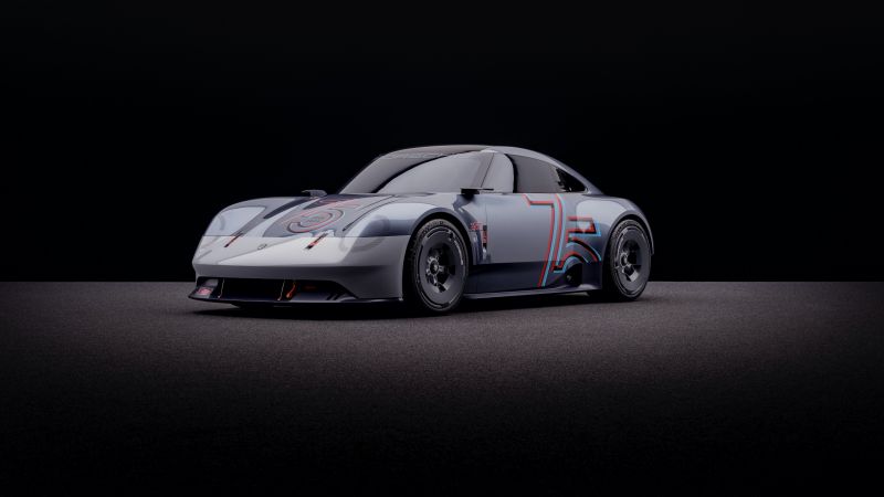 Porsche Vision 357, Concept cars, Dark background, 2023, Wallpaper