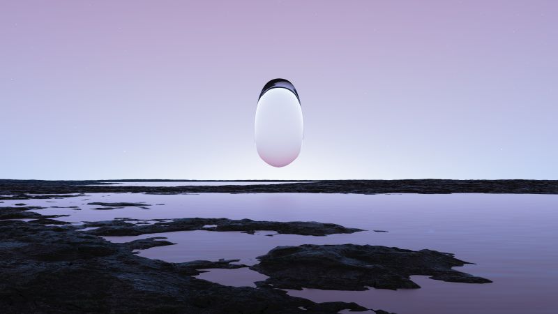 Surreal, Purple sky, Reflection, 3D, Glass, 5K, Wallpaper