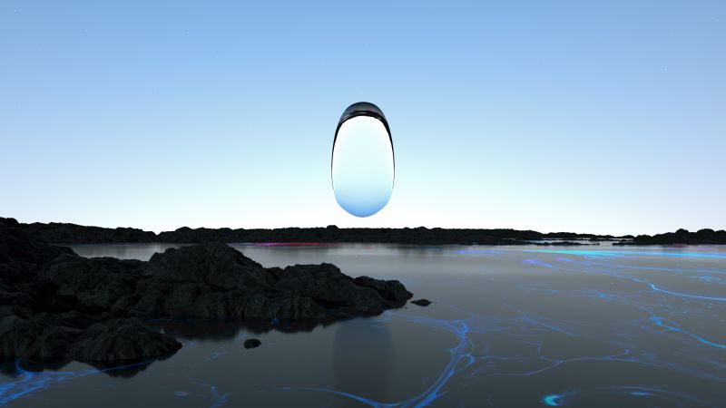 Surreal, Coast, Reflection, 3D, Glass, 5K, Clear sky, Wallpaper