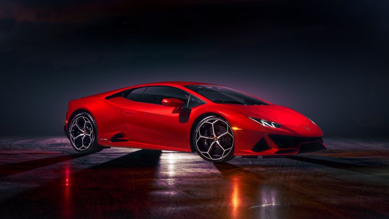 Lamborghini Huracan EVO, Red cars, Supercar, 5K, Wallpaper
