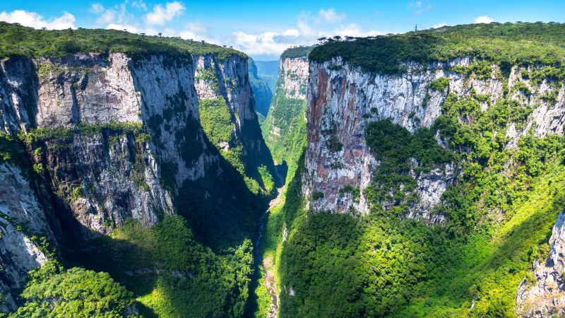 Itaimbezinho, Canyon, Rio Grande do Sul, Brazil, Landscape, Sunny day, Aparados da Serra National Park, 5K, Wallpaper