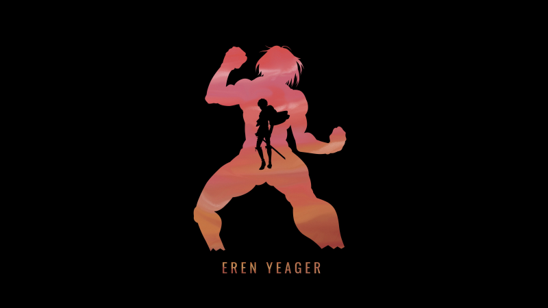 Eren Yeager, 5K, Black background, Attack on Titan, Wallpaper